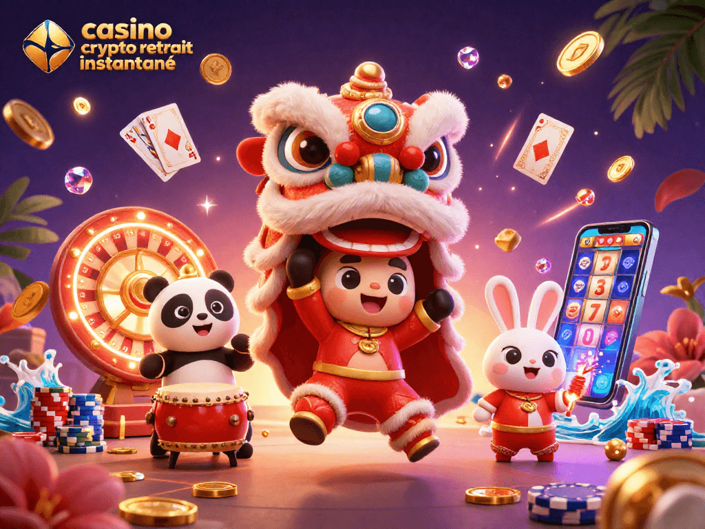Gagnez rapidement avec casino crypto retrait instantané grâce à des personnages et éléments de jeu colorés.