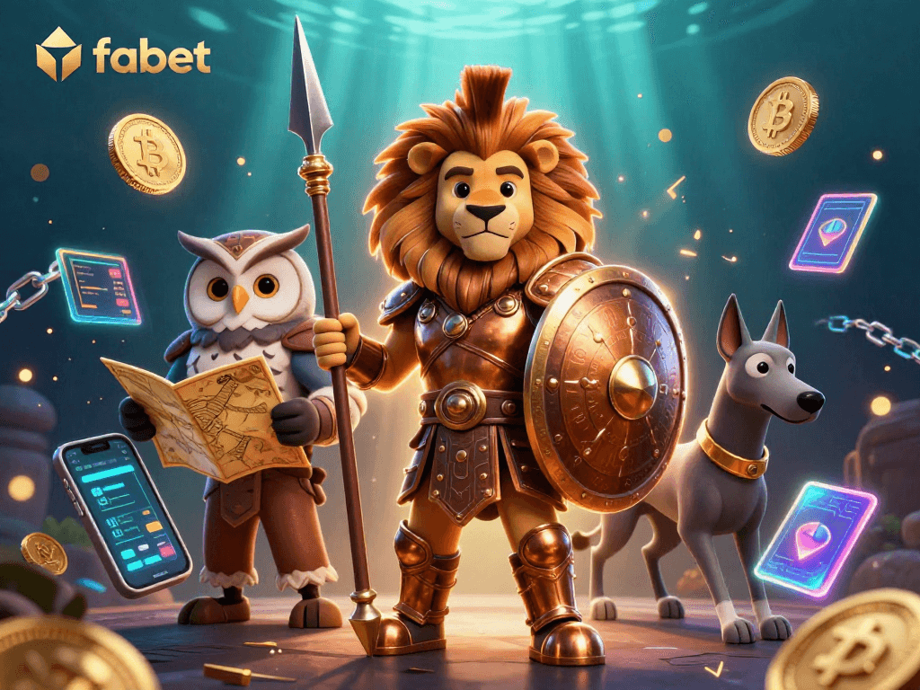 Experience fabet's thrilling gameplay with a Spartan lion, tactical owl, and greyhound in action.