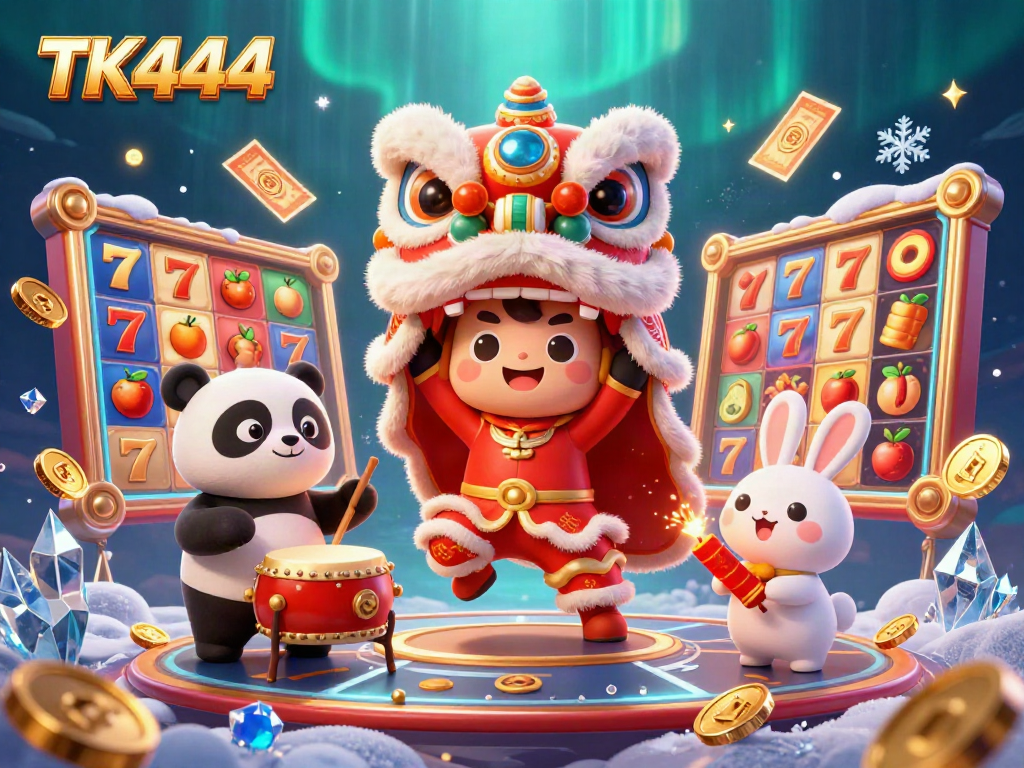 Engage in thrilling gaming excitement at TK444 with dynamic slots and vibrant characters.