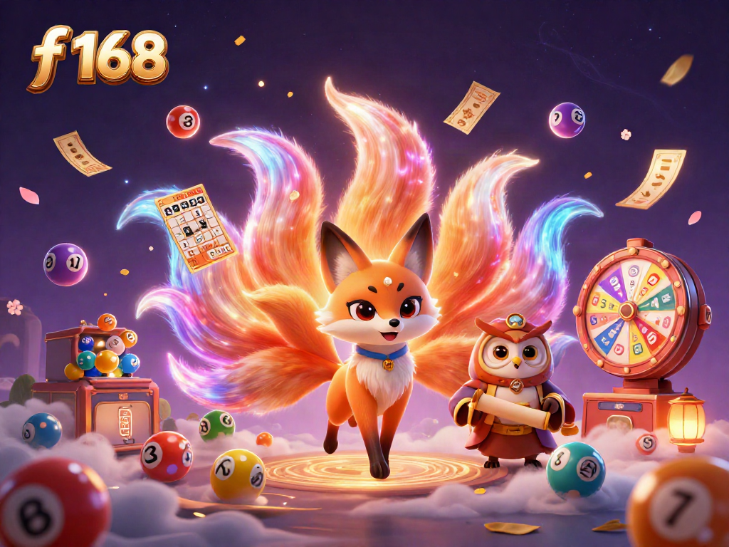 Engage with the vibrant f 168 online casino universe through a lively illustration featuring animated characters and gaming elements.