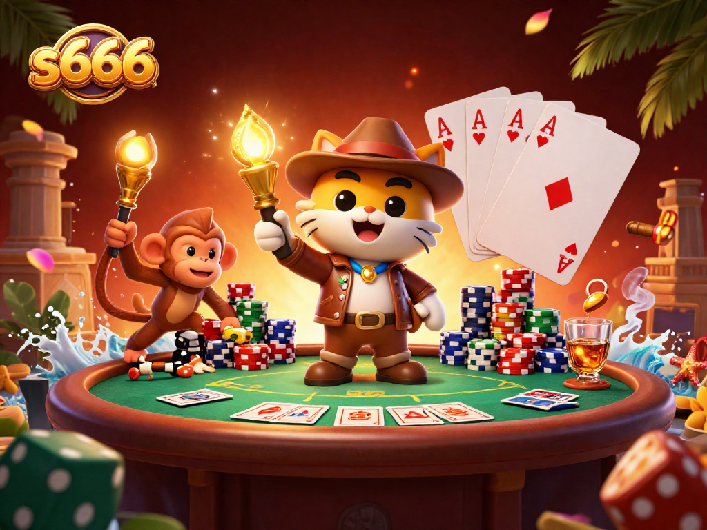 Experience thrilling action at s666 as a cat explorer uncovers golden casino treasures in a vibrant temple environment.
