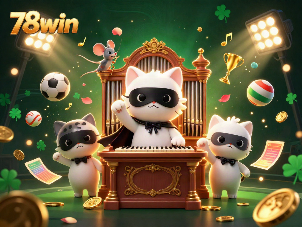 Win big with 78win in this vibrant casino scene, featuring dynamic game elements and engaging characters.