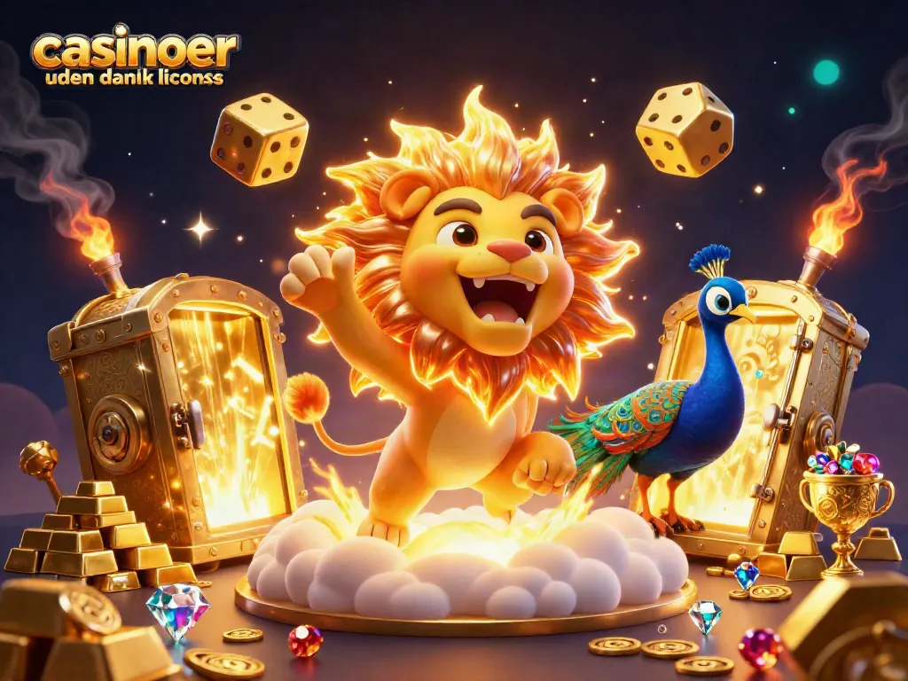 Experience the excitement of casinoer uden dansk licens with vibrant 3D illustrations showcasing golden elements and dynamic characters.