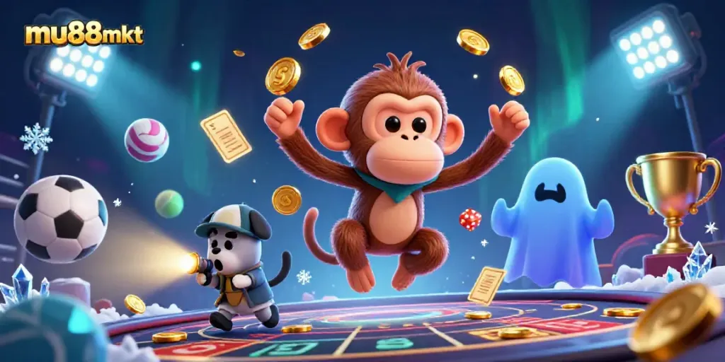 Experience the excitement of mu88mkt with ghostly characters and dynamic casino elements!