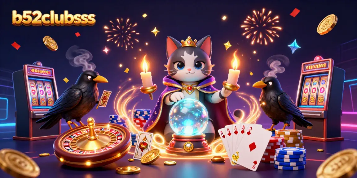 Experience the magic of b52clubsss with vibrant 3D characters and casino elements in a colorful scene.