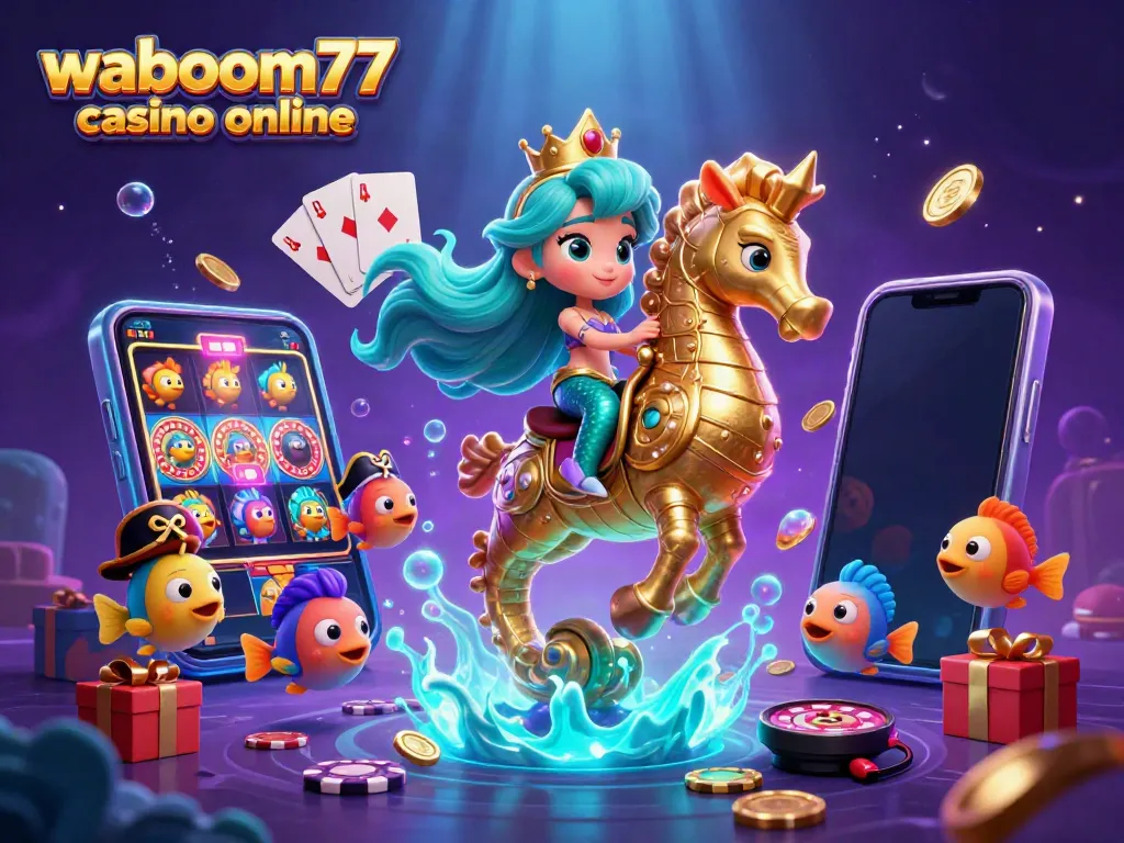 Experience the excitement at waboom77 casino online with colorful characters and games in vibrant detail.
