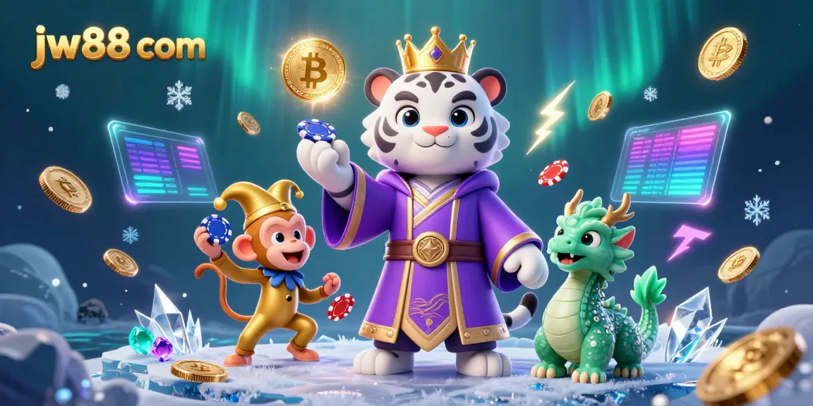 Experience vibrant gameplay at jw88 com with iconic 3D characters and casino elements in a dynamic scene.