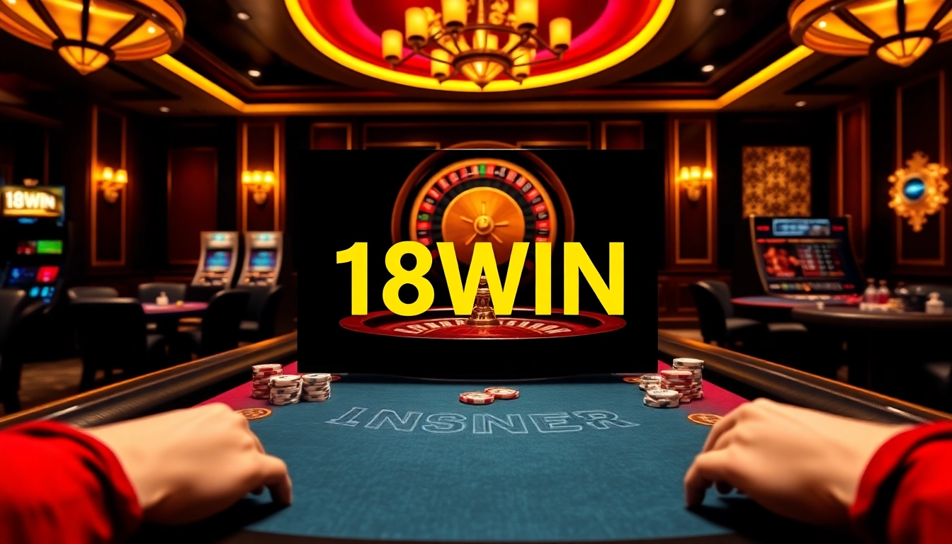 Experience thrilling high-stakes gambling at 18WIN with a luxurious casino atmosphere and vibrant action.