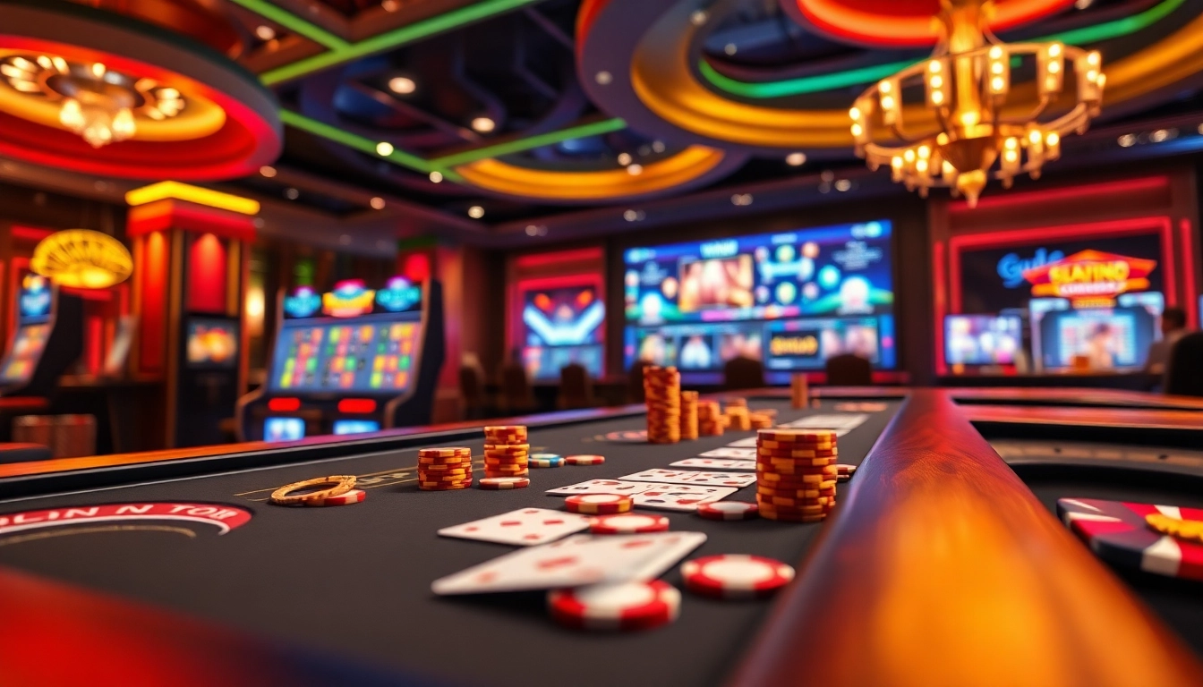 Explore the ambiance of a nouveau casino en ligne fiable with vibrant graphics and luxurious gaming elements.