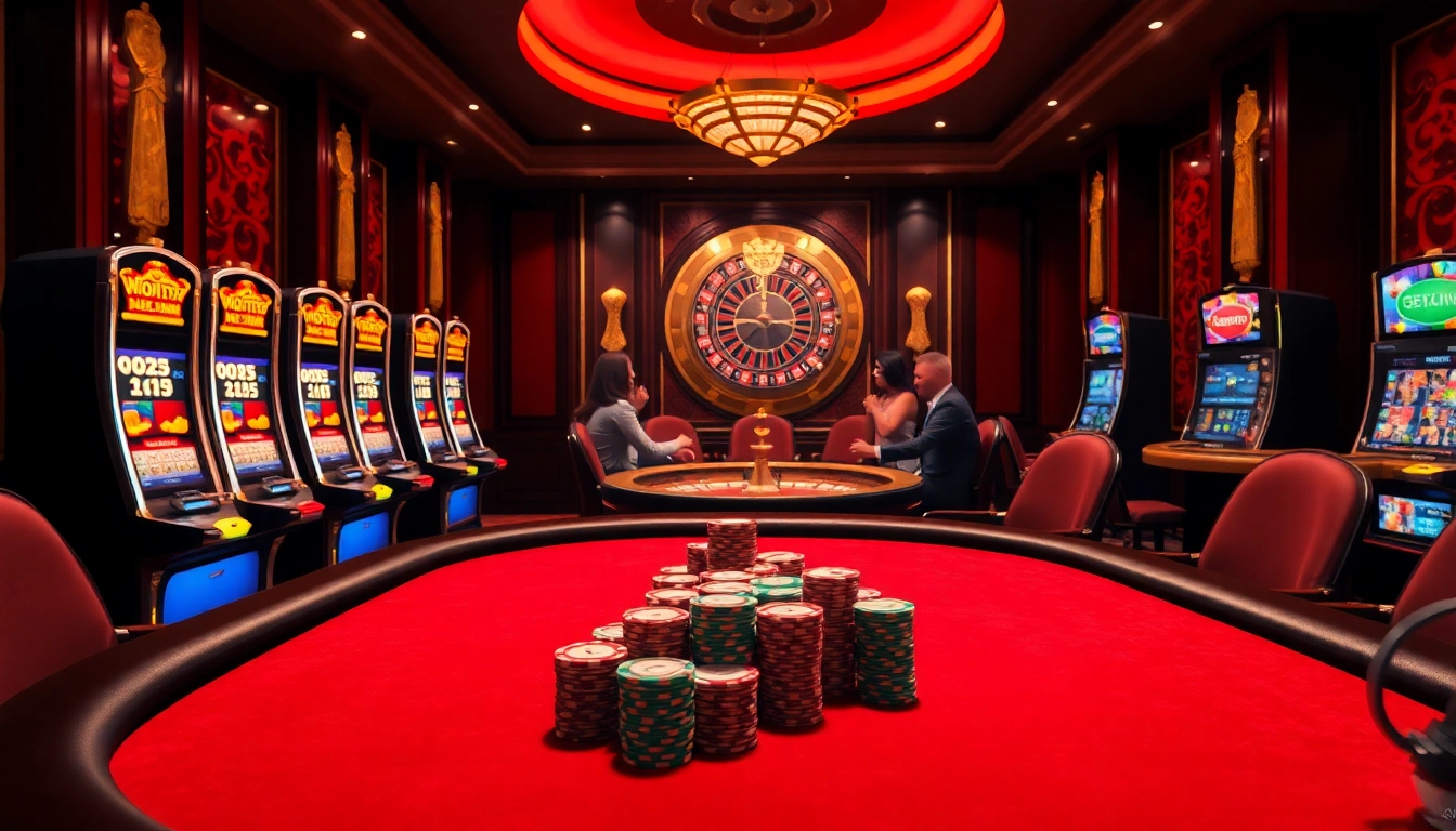 Engaging scene at a casino showcasing poker and slot games inspired by the 23win link.