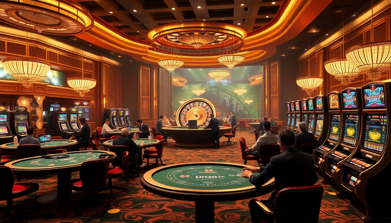 Experience the thrill of DH88 in a luxurious casino setting with vibrant games and high stakes.