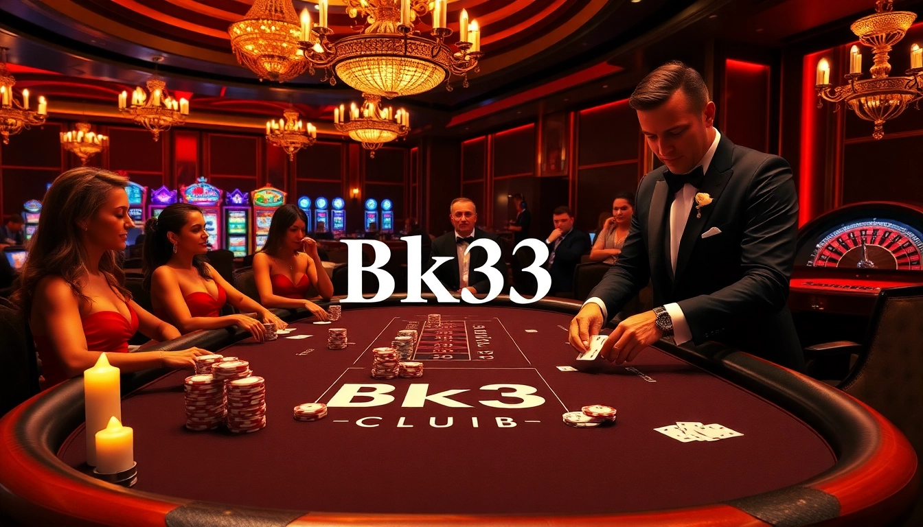 Experience the thrill of the Bk33 club with exciting poker games and vibrant casino visuals.