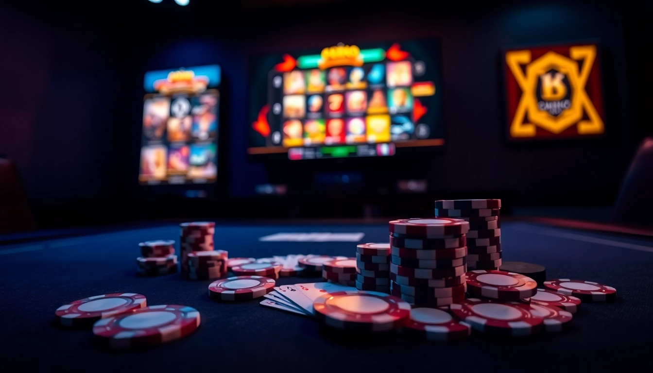 Profitez d'un casino sans kyc avec des jetons de poker et des cartes sur une table élégante.