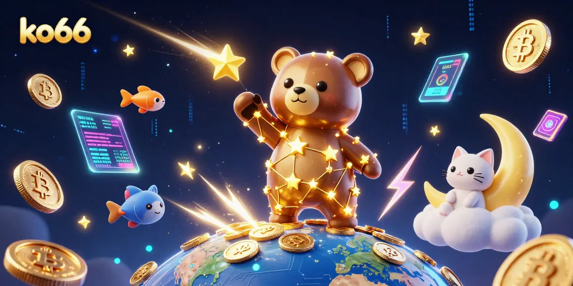 Engage with ko66 in a vibrant 3D casino world, discovering Bitcoin coins and stellar jackpots.