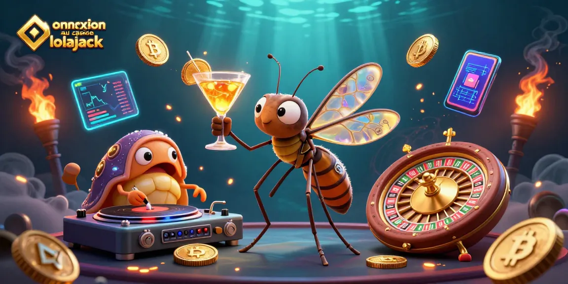 Experience the excitement of connexion au casino lolajack with vibrant gaming mascots and crypto elements.