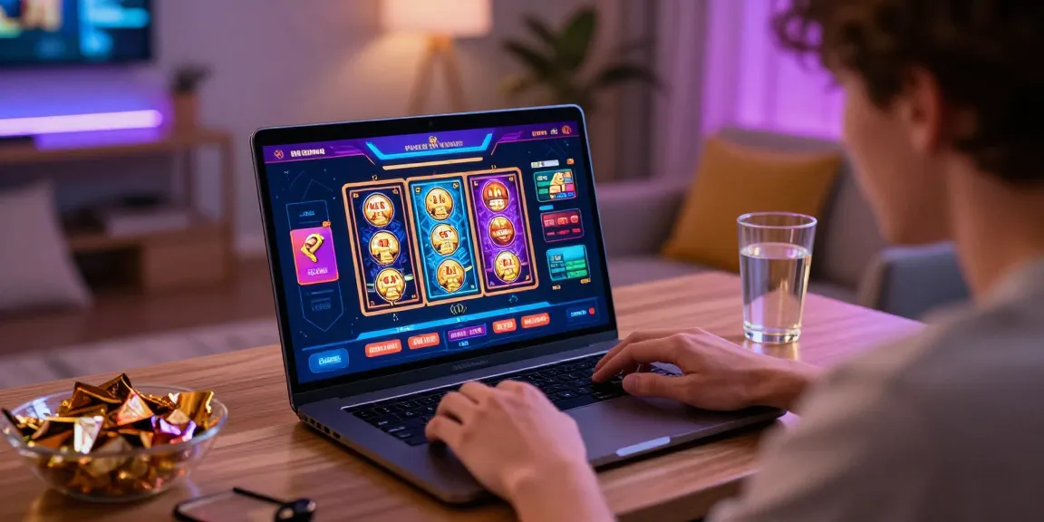 Expérience de casino en ligne sans vérification, joueur interagissant avec une interface colorée et interactive.