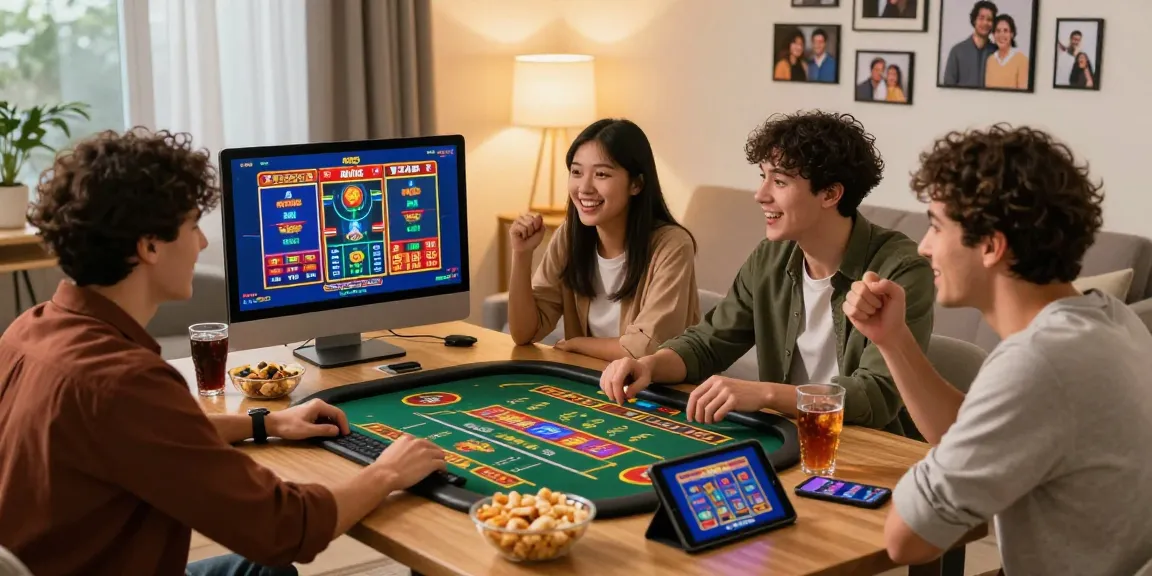 Expérience de casino en ligne captivante avec un groupe d'amis jouant ensemble.