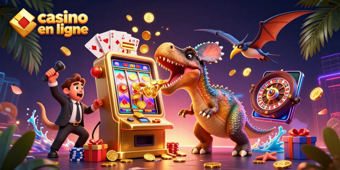 Un pachycéphalosaurus défiant une machine à sous d'or au casino en ligne, pièces d'or s'envolant.