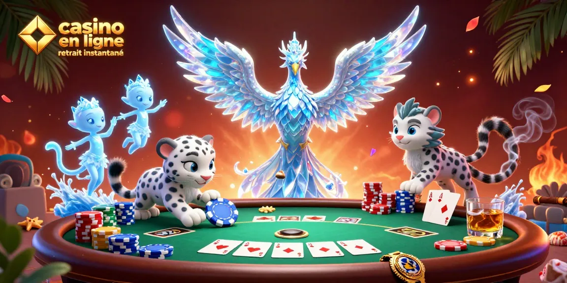 Gagnez avec le casino en ligne retrait instantané en jouant avec un phoenix de glace et un cub de léopard.