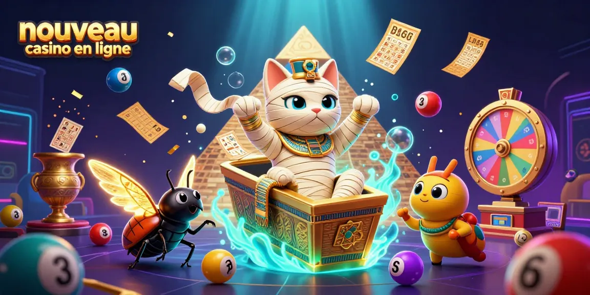 Découvrez les jeux au nouveau casino en ligne avec une illustration animée de caractères captivants.