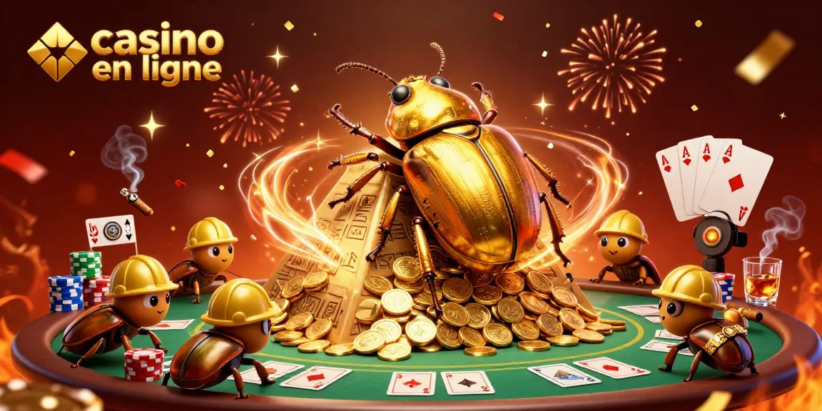 Explorez le monde du casino en ligne avec cette illustration animée vibrant d'énergie.